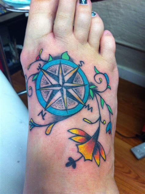 Compass Foot Tattoo Foot Tattoo Pretty Tattoos For Women Tattoos