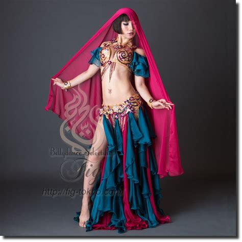 【turkish Belly Dance Costume】by Bella Dark Teal Magenta Worldwide Shipping Belly Dance