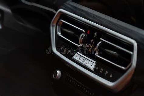 Digital Control Panel Car Air Conditioner Dashboard Stock Photo