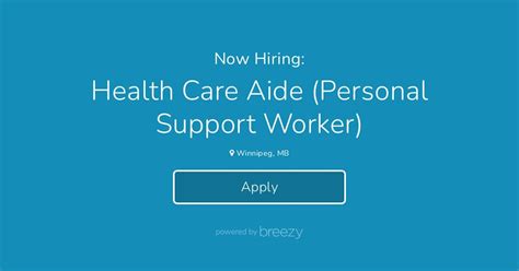 Health Care Aide Personal Support Worker At Stamant