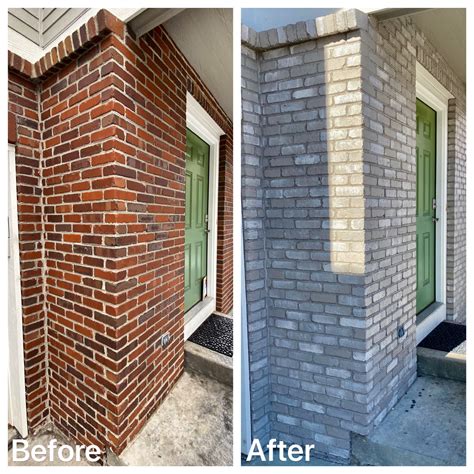 Gray Painted Brick Houses Before And After Before And After