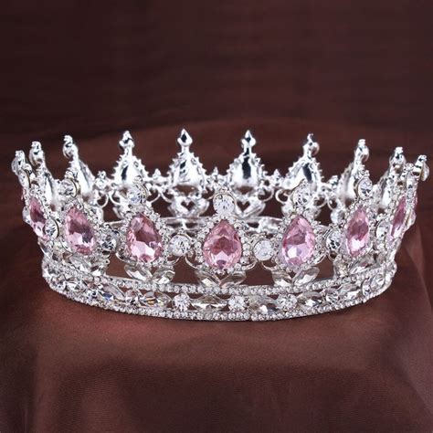 Jewelry Store Vintage Princess Crystal Tiara Pink Rhinestone Bridal Hair Jewelry Wedding Hair