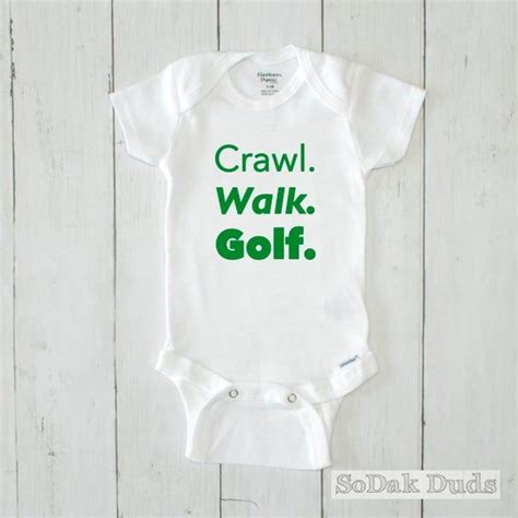 Crawl Walk Golf Funny Baby Onesie Golf Baby Onesie Baby Golf Clothes