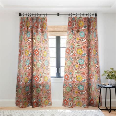 Heather Dutton Adora Paisley Single Panel Sheer Curtain 84 Inches Overstock 22042190
