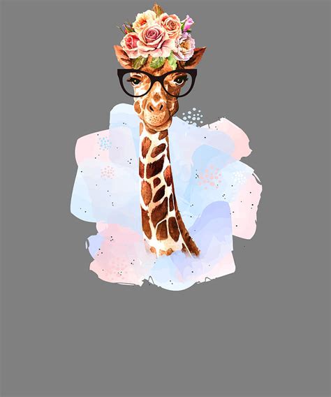 Funny Giraffe Wearing Glasses Giraffe Illustration Sassy Giraffe