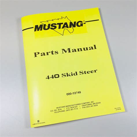 Mustang 440 Skidsteer Loader Parts Manual Catalog Exploded Views Numbe