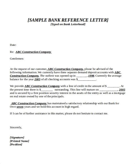 Credibility is very important in the financial industry including banks. 10+ Sample Bank Reference Letter Templates - PDF, DOC | Free & Premium Templates