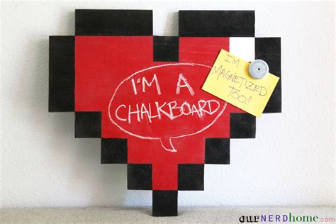 Geek Office Diy 8 Bit Heart Magnetic Chalkboard Our Nerd Home