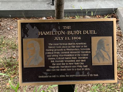 The Weehawken Dueling Grounds Hamilton Meets His End