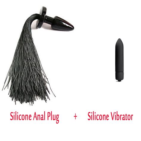 Bullet Vibrator Silicone Tail Anal Plug Butt Plug G Spot Prostate