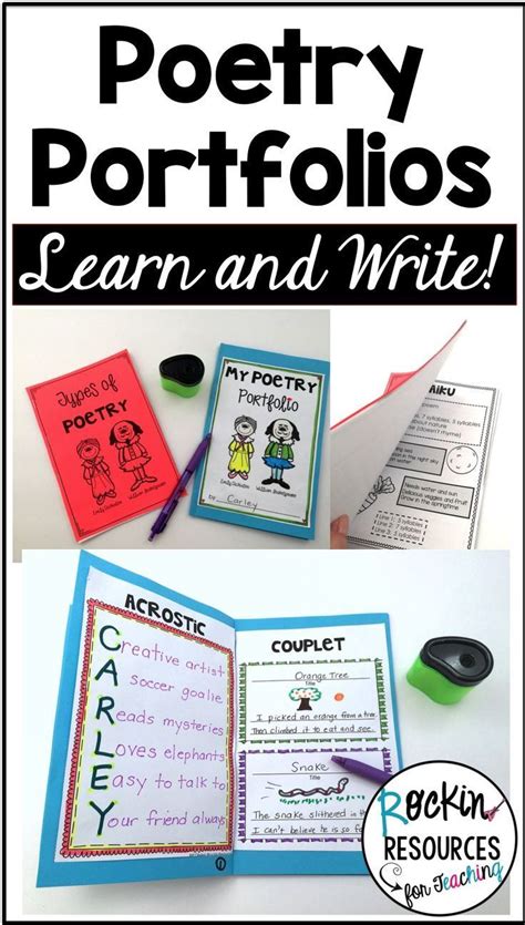 This Poetry Portfolio Has Anchor Charts And Adorable Templates For