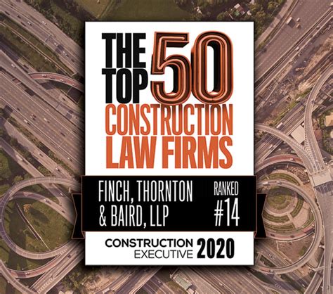 Finch Thornton And Baird Llp Ranked 14 Among Top 50 Construction Law