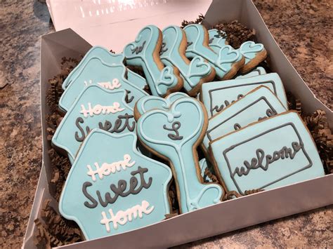 Teal Home Sweet Home Cookies For Housewarming By Chrisys Creations