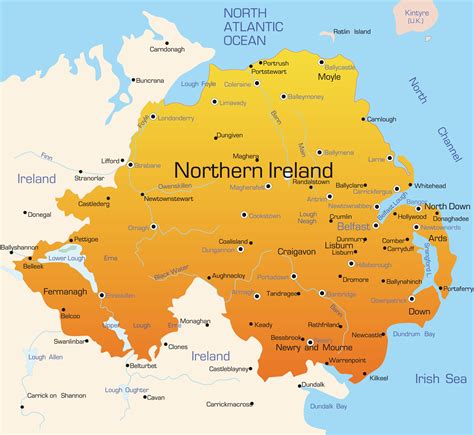 Abstract Vector Color Map Of Northern Ireland Country