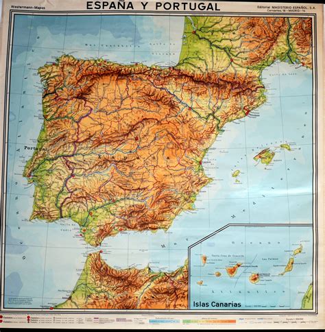 Así hemos vivido la cobertura minuto a minuto y el resultado del partido de semifinales del europeo sub 21 que enfrenta a. Maps of Spain, Portugal and the Canary Islands 1966 - mapa ...