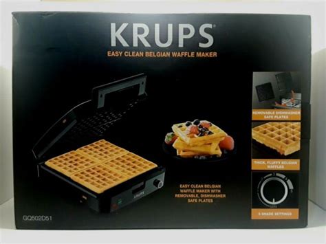 Krups Gq502d51 Stainless Steel Belgian Waffle Maker With Removable