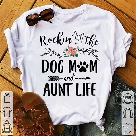 Rockin The Dog Mom And Aunt Life Mothers Day Shirt Hoodie Sweater