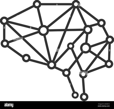 Artificial Intelligence Linear Icon Neural Network Digital Brain