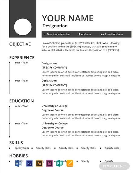 This free cv template for word is designed in the formal tone. FREE Blank Resume Template - Word (DOC) | PSD | InDesign ...