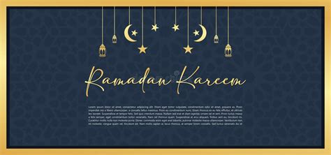 Ramadan Kareem Banner Background Design Illustration Stock Vector