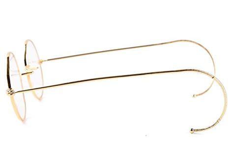 Agstum Retro Small Round Optical Rare Wire Rim Eyeglasses Frame Gold 39mm Pricepulse
