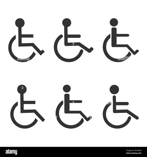 Disabled Handicap Icon Set Wheelchair Parking Sign Collection Vector
