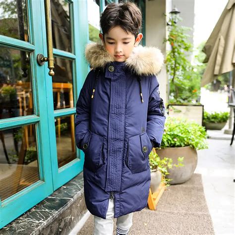 Brand Childrens Down Jacketscoat Winter Fur Big Boy Coat Thick Duck