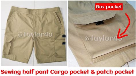 ️easy Tricks To Sew Cargo Pocket In Half Pant And Patch Pocket Box