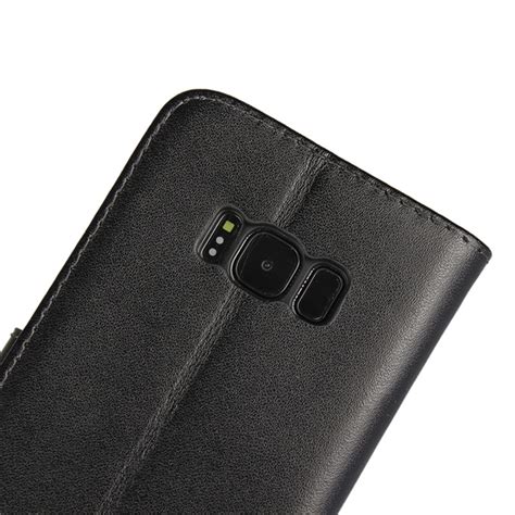 Samsung Galaxy S8 Genuine Leather Wallet Case Cover Black New Case