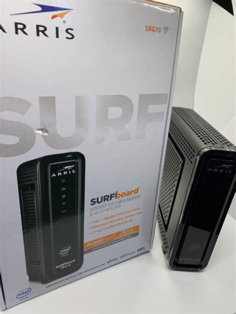 Arris Sbg10 Surfboard Ac1600 Dual Band Cable Modem Router Black For