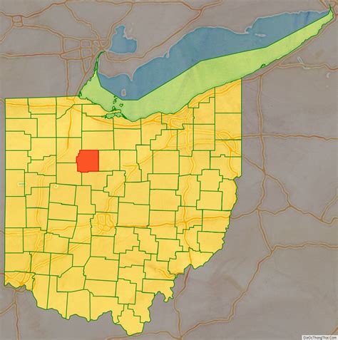 Map Of Wyandot County Ohio