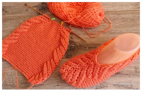 One Piece Knit Lace Slippers Free Knitting Patternvideo