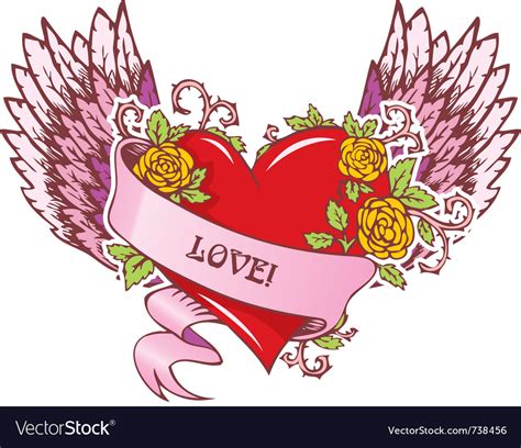 Heart With Wings Royalty Free Vector Image Vectorstock