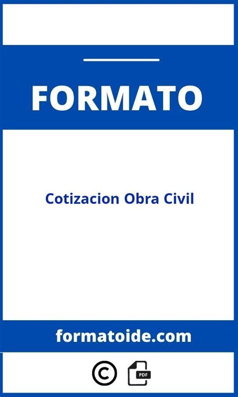Formato Cotizacion Obra Civil Modelo Pdf Word