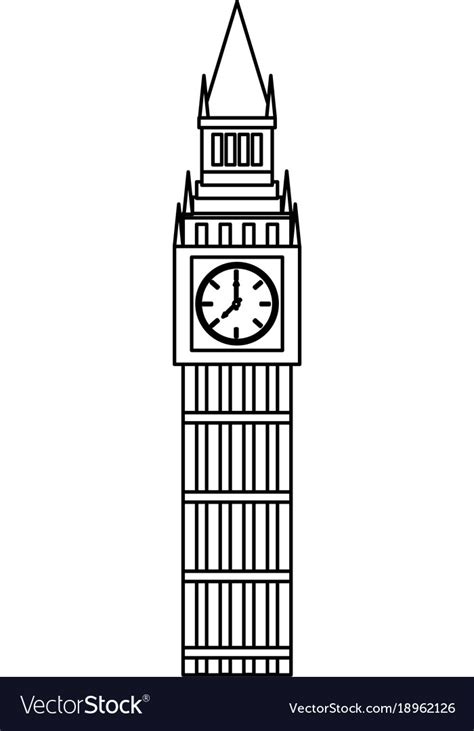 Big Ben London Tower Landmark Royalty Free Vector Image