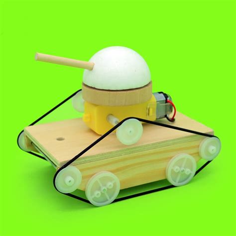 1set Diy Children Handmade Model Tank Assembly Kit Wood Material