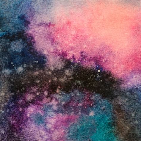 Premium Photo Art Abstract Galaxy Watercolor Hand Painting Cosmic