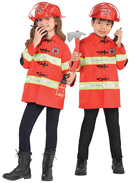 Firefighter Kit Kids Fancy Dress Fire Brigade Uniform Boys Girls Childs