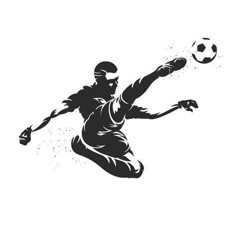 Soccer Player Silhouette Kicking A Football 1864792 Vector Art At Vecteezy
