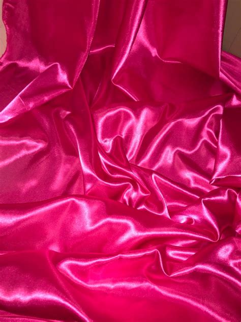 hot pink silky polyester satin fabric 58 wide 147cm etsy