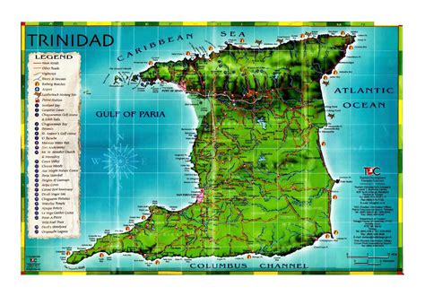 Большая туристическая карта Тринидада с другими пометками Тринидад и