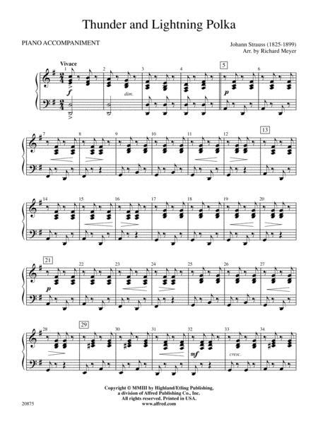 Thunder And Lightning Polka Piano Accompaniment By Johann Strauss