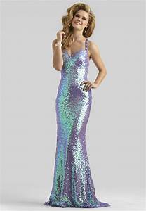 Clarisse 2014 Moon Stone Iridescent Lilac Sequin Halter Racer Back Long
