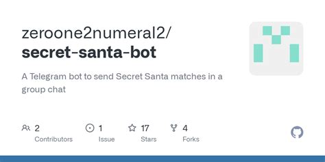 GitHub Zeroone Numeral Secret Santa Bot A Telegram Bot To Send Secret Santa Matches In A