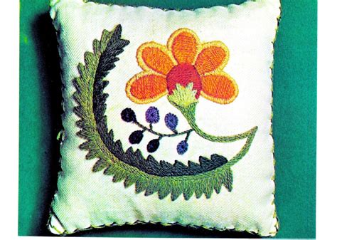 Vintage Crewel Embroidery Pattern Pdf Easy Beginner Mini Etsy