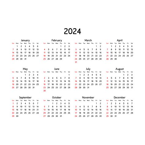 Gambar Templat Kalendar Desktop Ringkas 2024 Kalendar Desktop 2024
