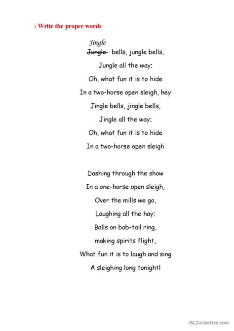 Jingle Bells Activity Word Search English Esl Worksheets Pdf And Doc