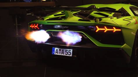 Lamborghini Aventador Svj By Novitec Spitting Flames Youtube