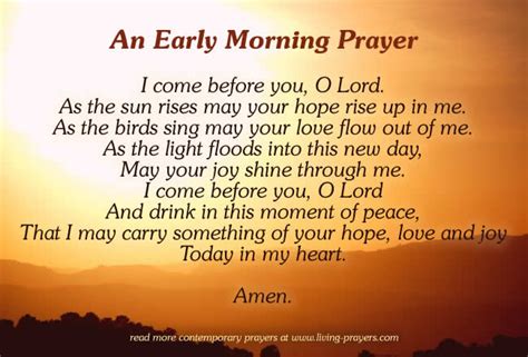 Short Sunday Morning Prayers And Blessings