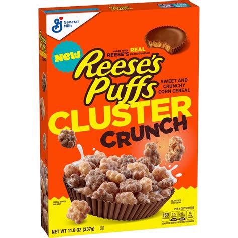 reeses puffs cluster crunch cereal 337g usa candy factory